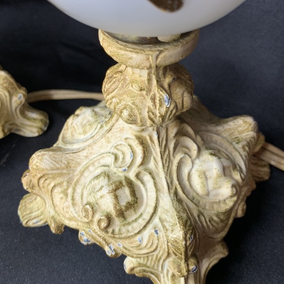 Set of 2 hard to find Vianne (VV) French mid century gilded table lamps - Picture 6 of 16
